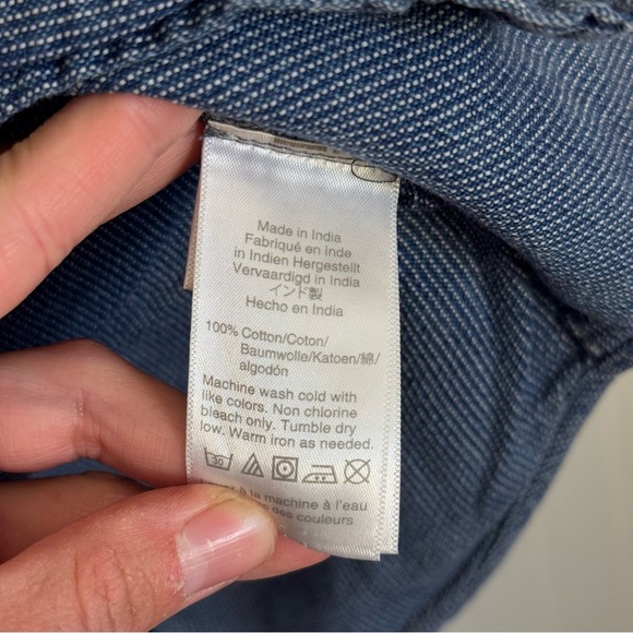 J. Crew Mercantile Blue Button Down Long Sleeve 100% Cotton Short Men’s Medium - Picture 7 of 11